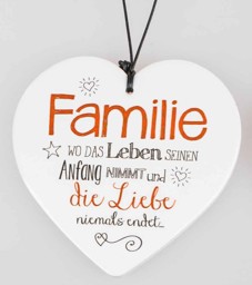 Bild von Herz mit Spruch Familie wo die Liebe